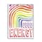 Stupell Industries Good Energy Phrase Abstract Rainbow Waves Bold Typography Framed Wall Art